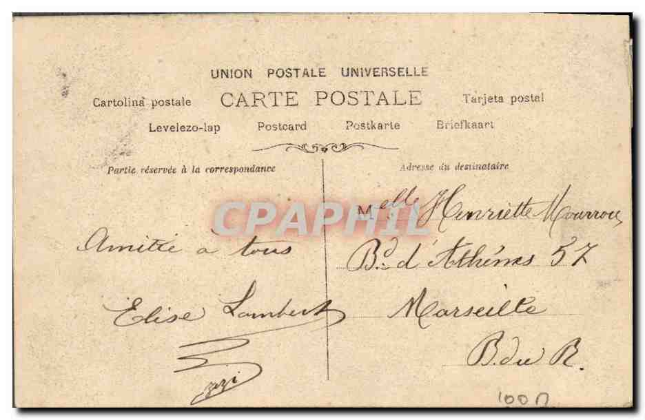 Jeune femme en chapeau bleu — Pinchutiet, Paris — S.I.P. n° 1285 — Rückseite