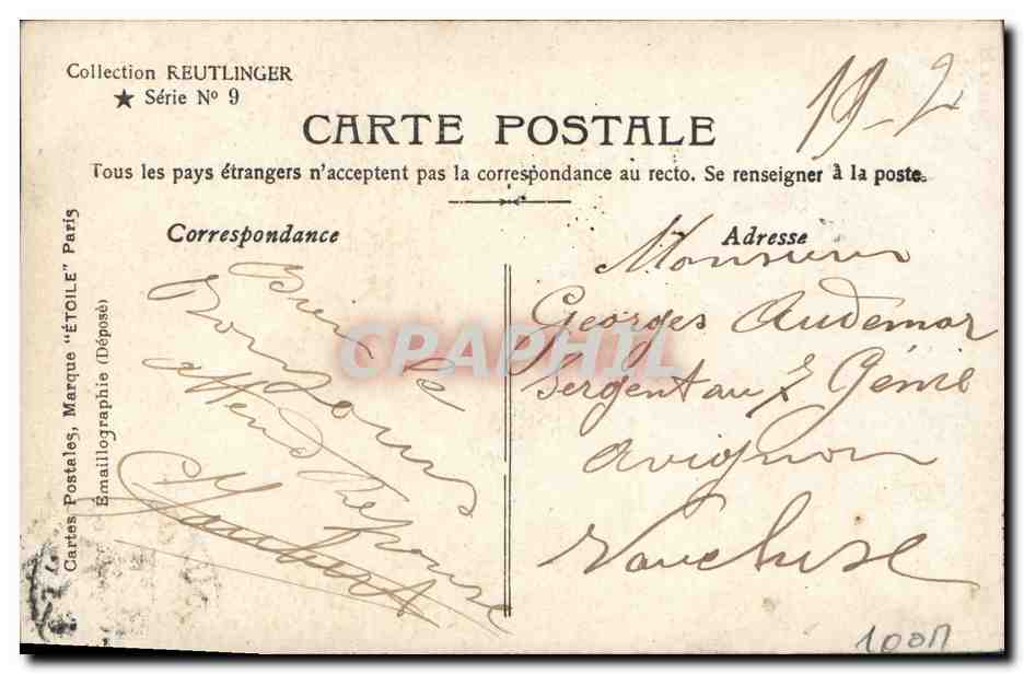 Sujet : Actrice en costume — Éditeur : Reutlinger, Paris, n° 93 — Verso