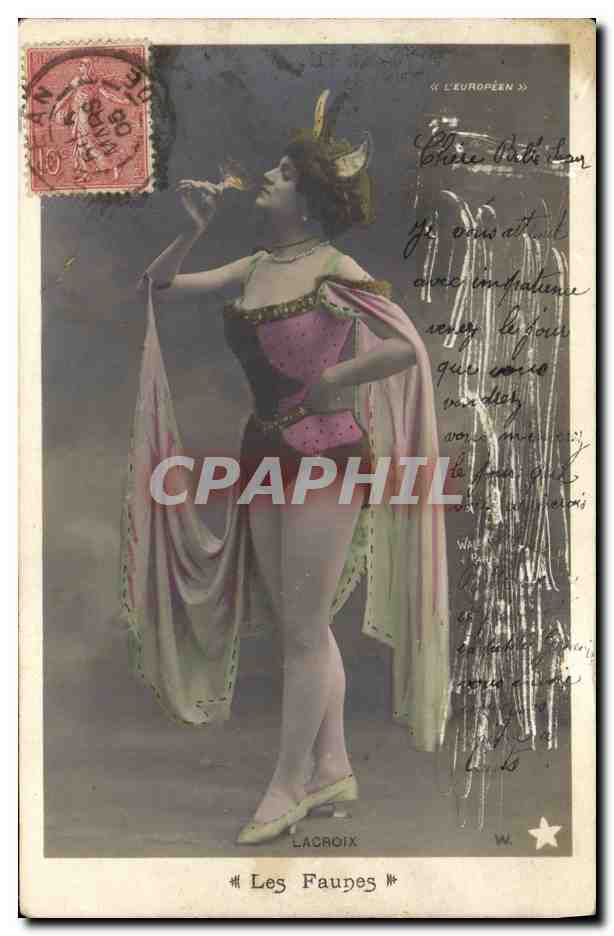 Les Faunes — Sujet : danseuse en costume de scène — éditeur Lacroix, n° de série 23