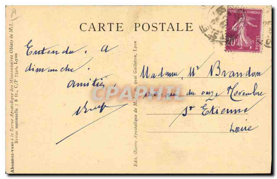 CPA Polaire Amerique du Nord Aux glaces polaires Le missionnaire et ses petits Esquimaux de Chesterfield — Rückseite