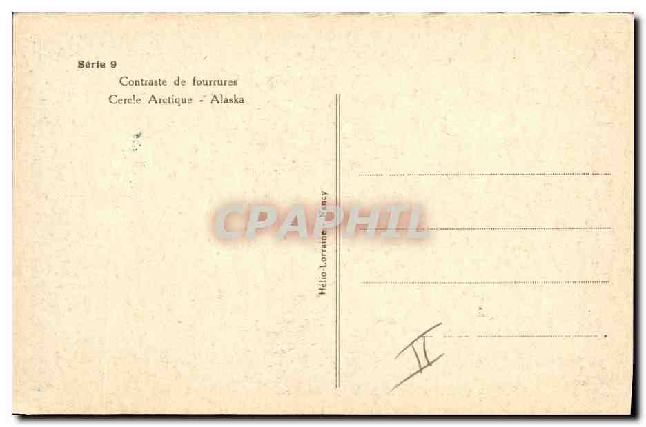 CPA Polaire Amerique du Nord Contraste de fourrures Cerce Arctique Alaska — Rückseite