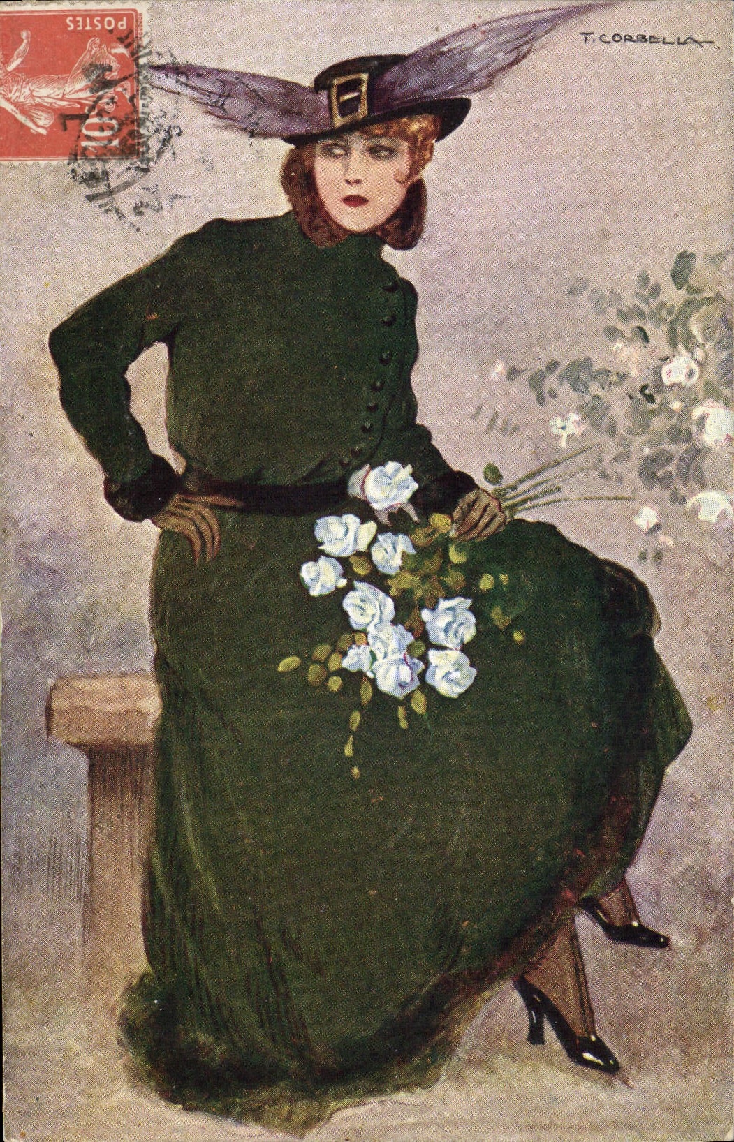 CPA Fantaisie Illustrateur Corbella Femme