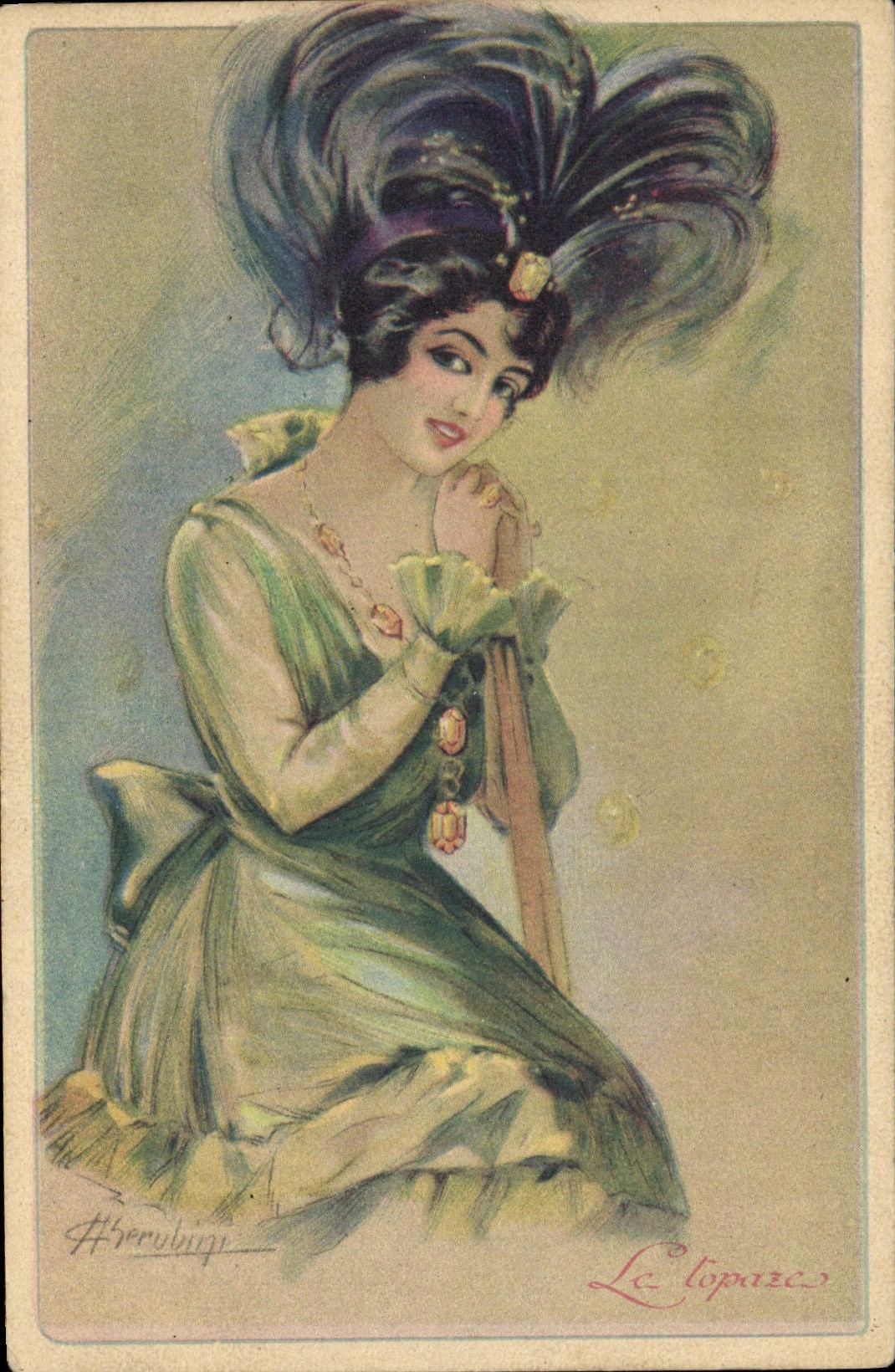CPA Fantaisie Illustrateur Cherubini Femme