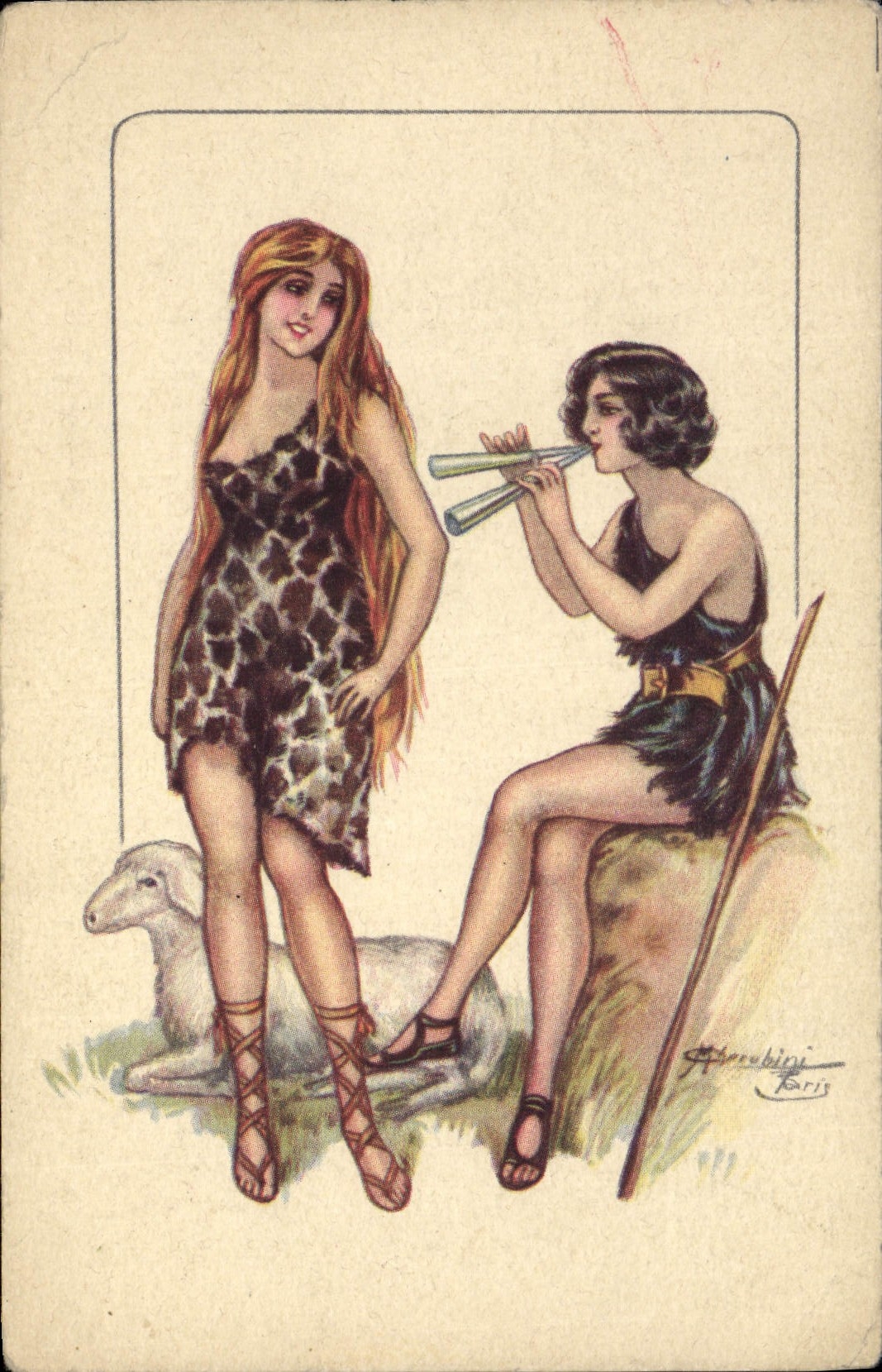 CPA Fantaisie Illustrateur Cherubini Femme