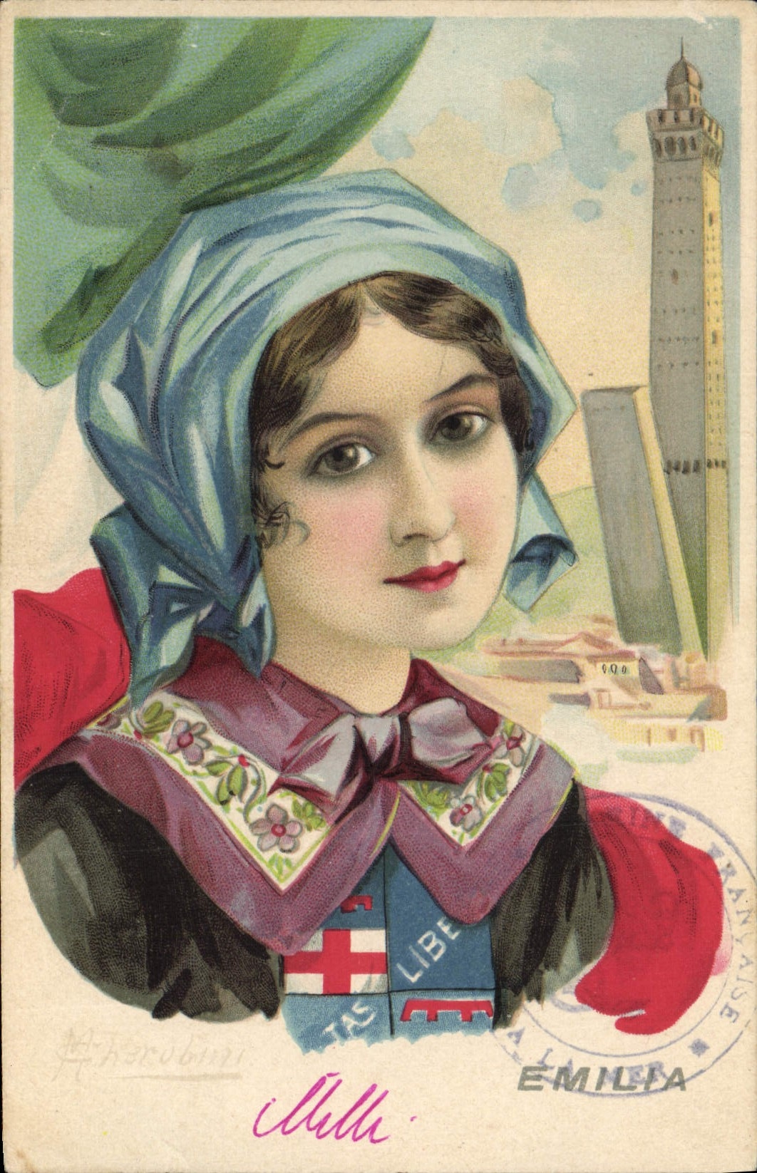 CPA Fantaisie Illustrateur Cherubini Femme Emilia