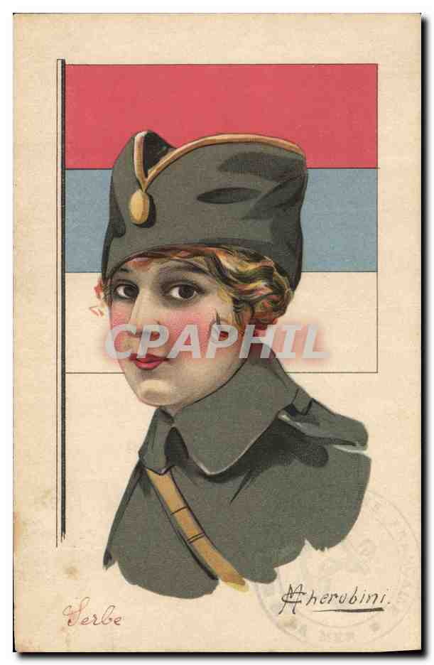 CPA Fantaisie Illustrateur Cherubini Femme Serbe