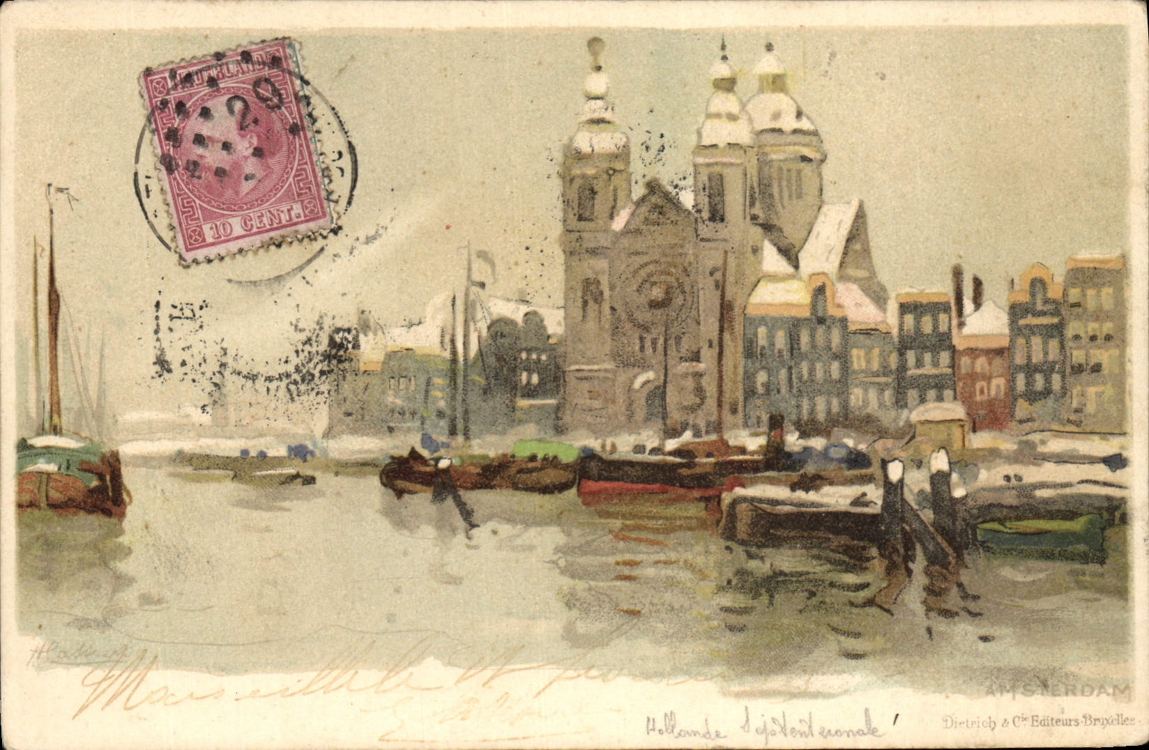 CPA Fantaisie Illustrateur Amsterdam Bateaux