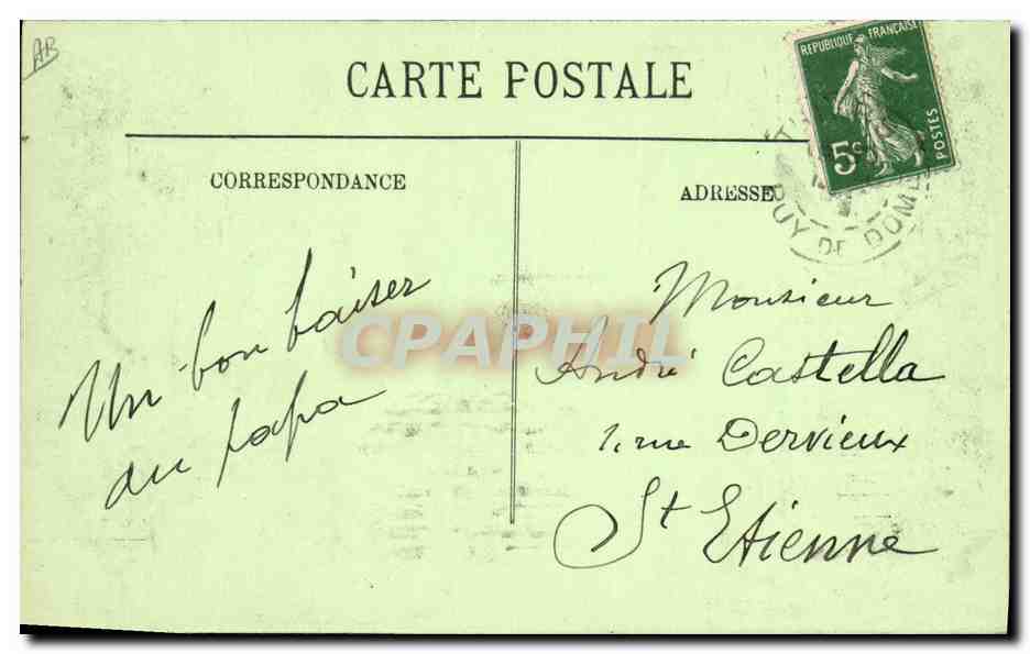 CPA Folklore Auvergne Vieille paysanne — Verso