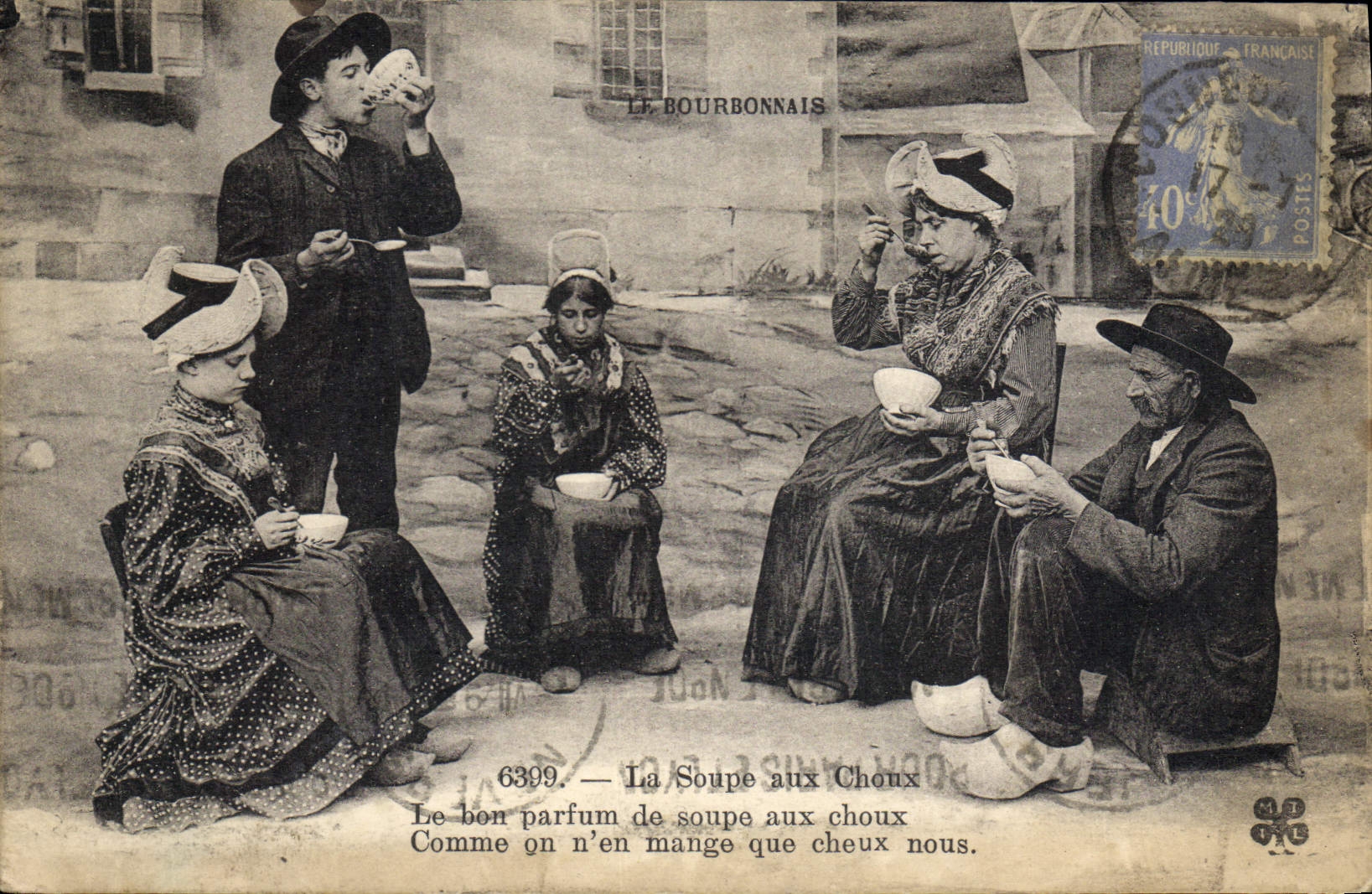 CPA Folklore Bourbonnais La soupe aux choux