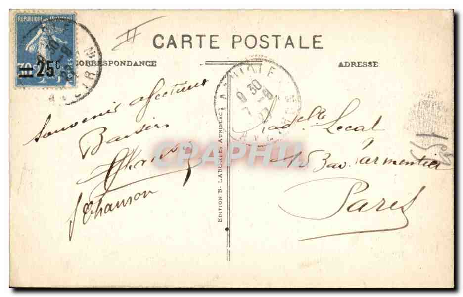 CPA Folklore Auvergne Un bapteme au village  — Verso