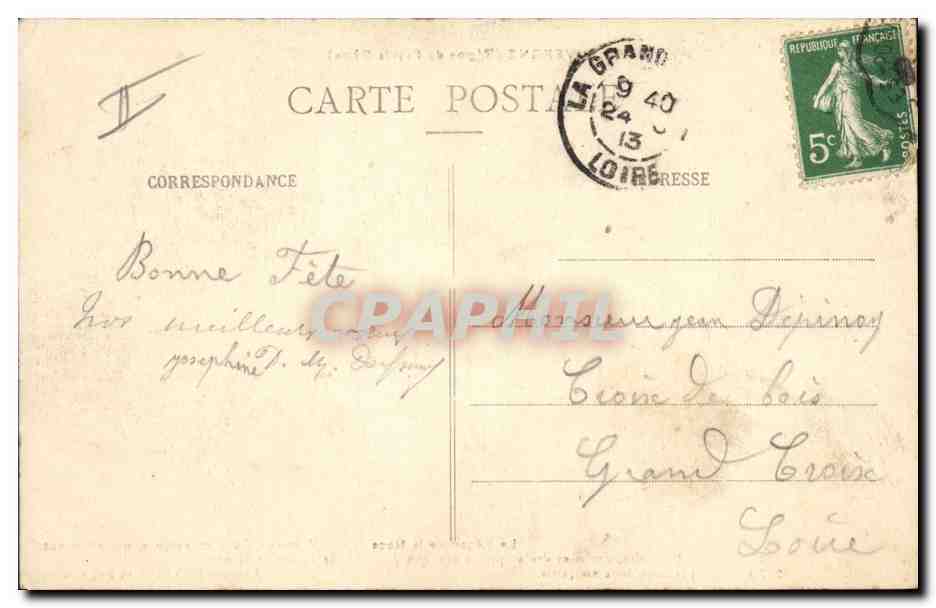 CPA Folklore Auvergne Le depart de la noce — Verso