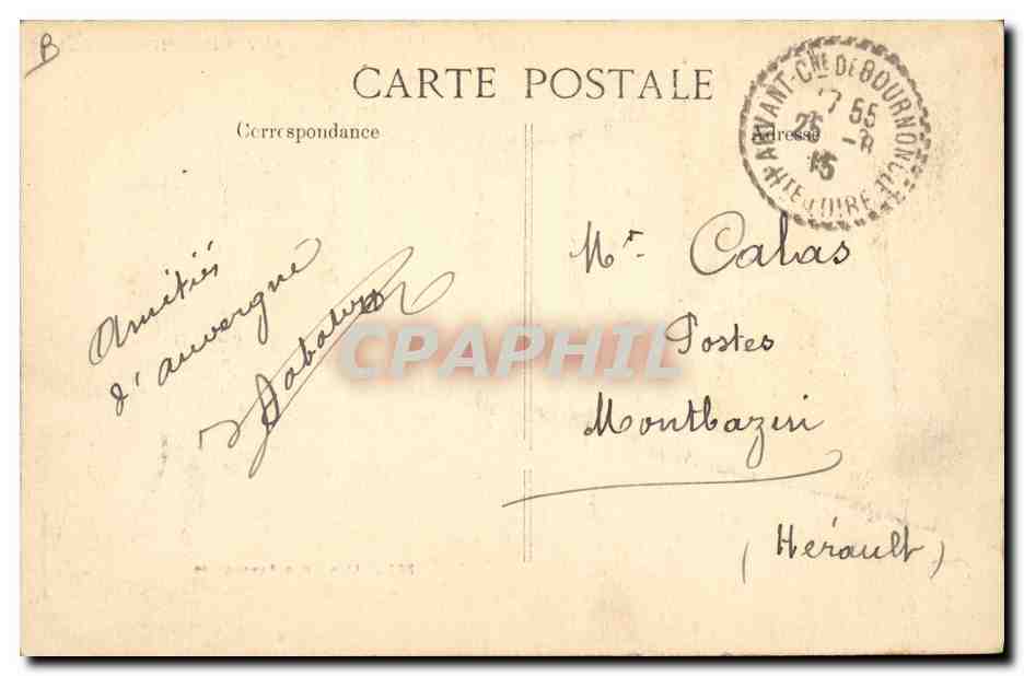 CPA Folklore Auvergne Une noce Auvergnate — Verso