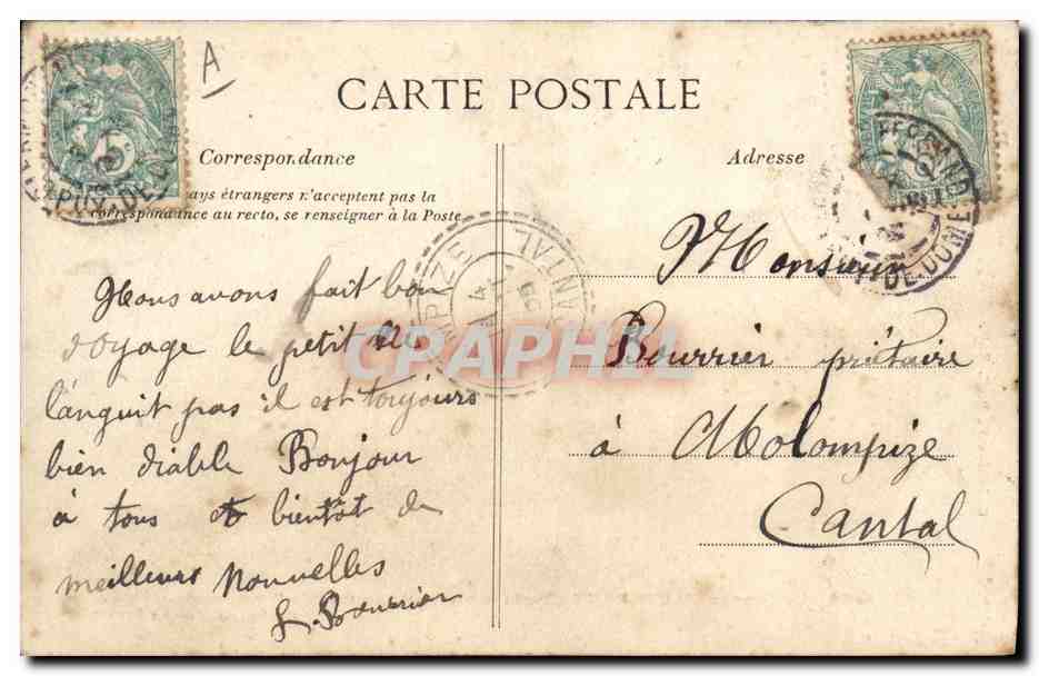 CPA Folklore Auvergne La bourree aux environs de Pontgibaud — Verso