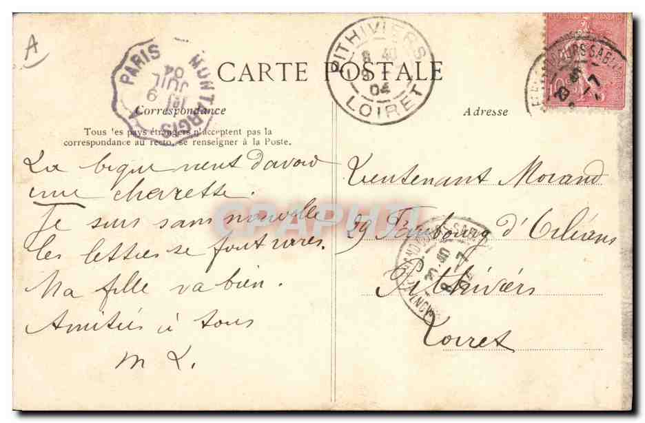 CPA Folklore Auvergne la bourree — Verso