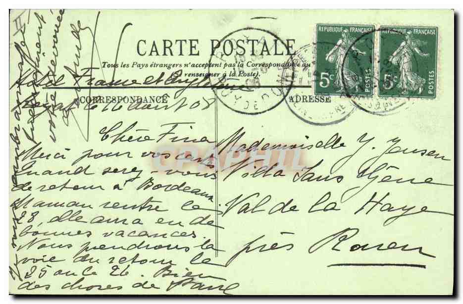 CPA Folklore Auvergne La bourree La ronde — Verso