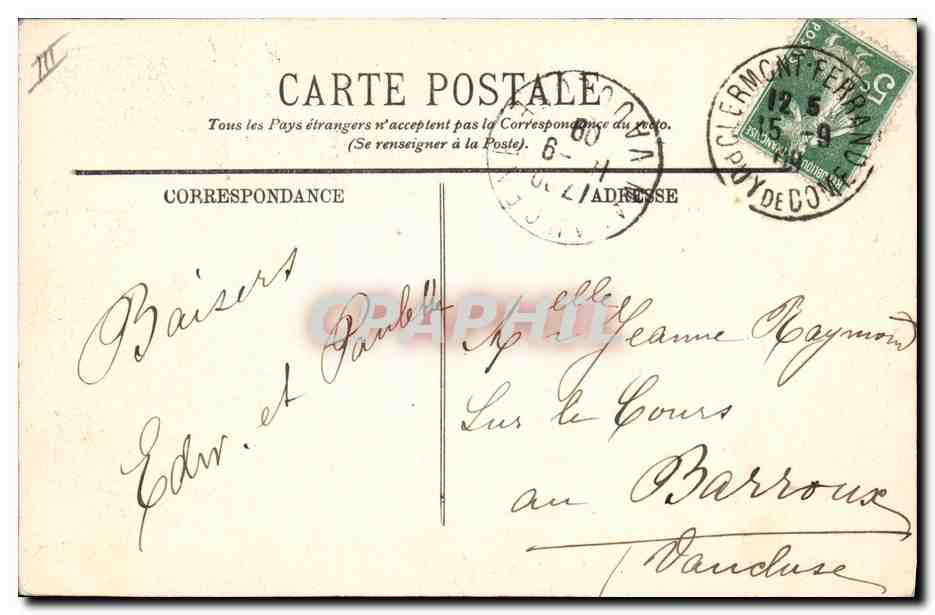CPA Folklore Auvergne La bourree La ronde — Verso