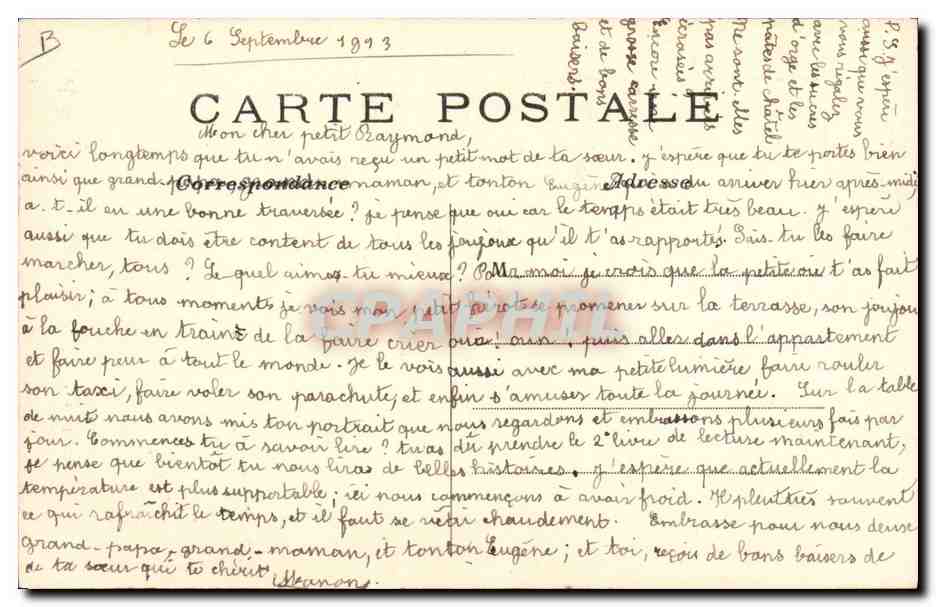 CPA Folklore Pioupious d'Auvergne dansant la bourree a la campagne — Verso