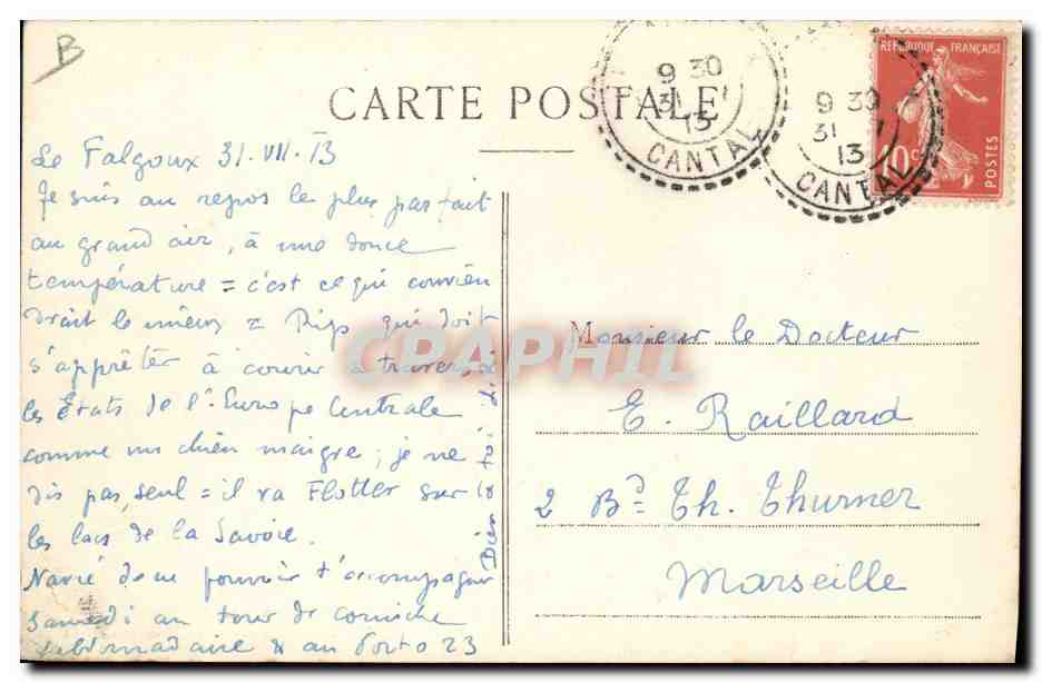 CPA Folklore Auvergne La bourree La Tournitchaine — Verso