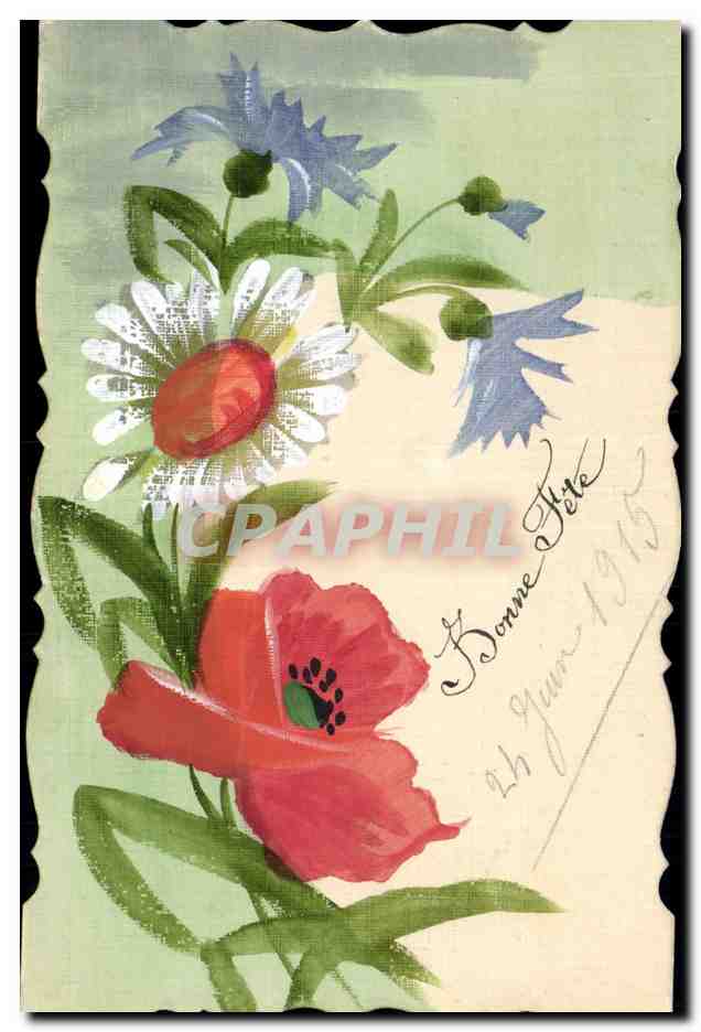 CPA (dessin la main) Fleurs