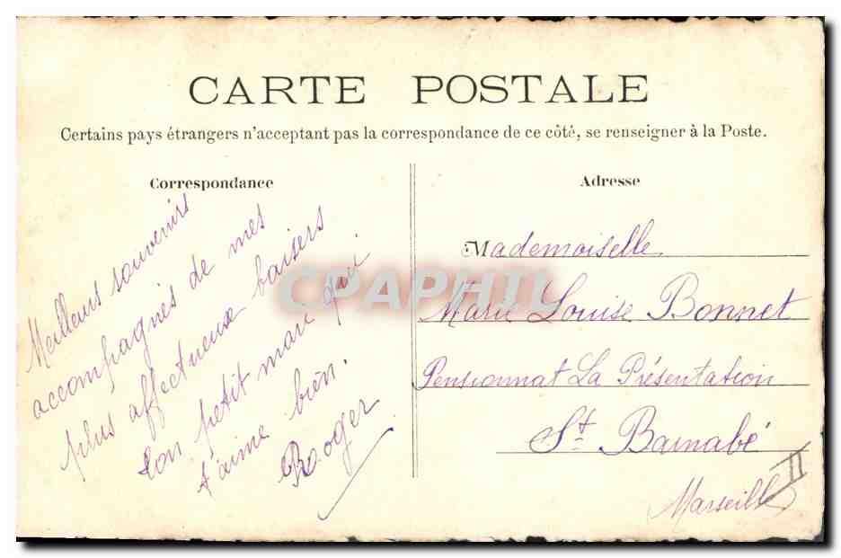 CPA (dessin la main) Paysage de montagne — Rückseite