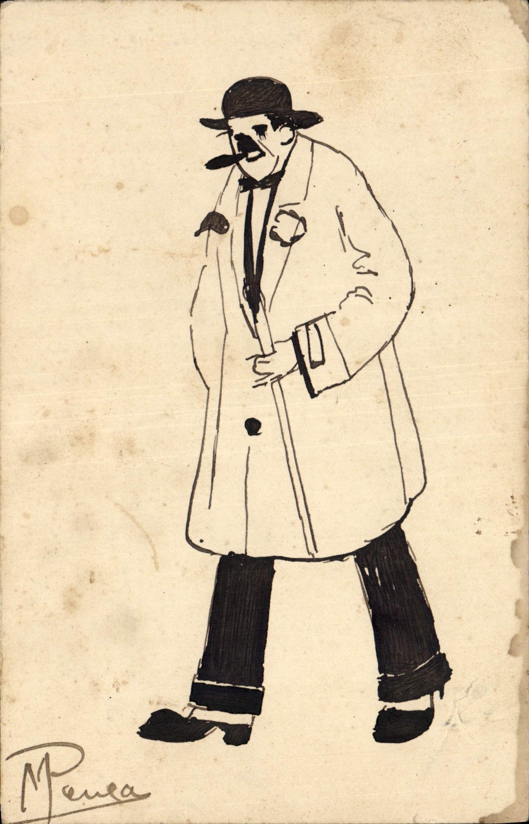 CPA (dessin la main) Homme 