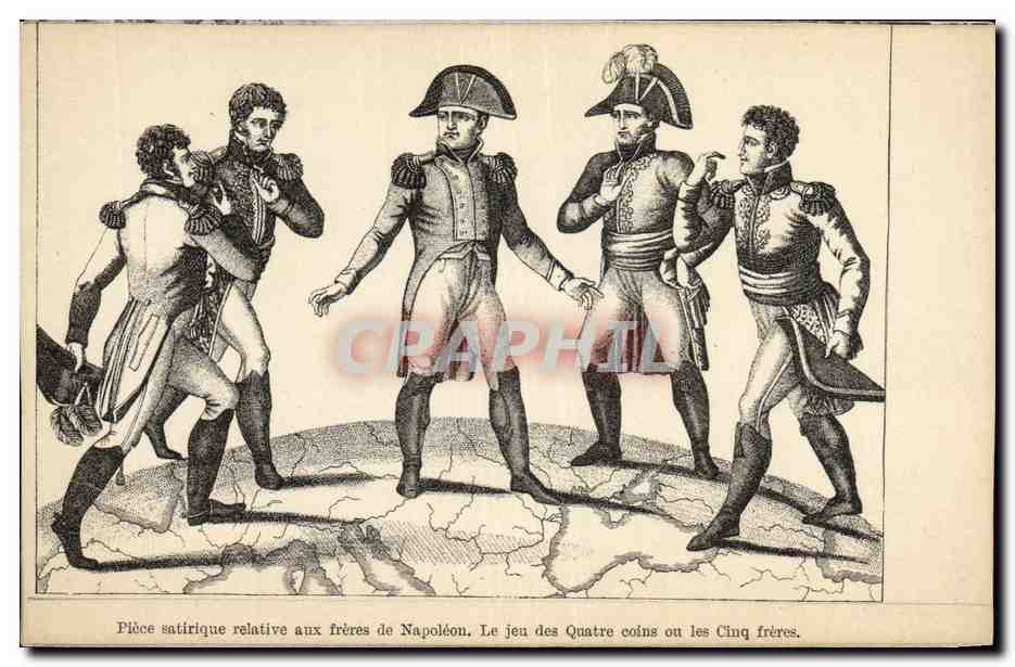 CPA Napoleon 1er Le jeu des quatre coins ou de cinq freres
