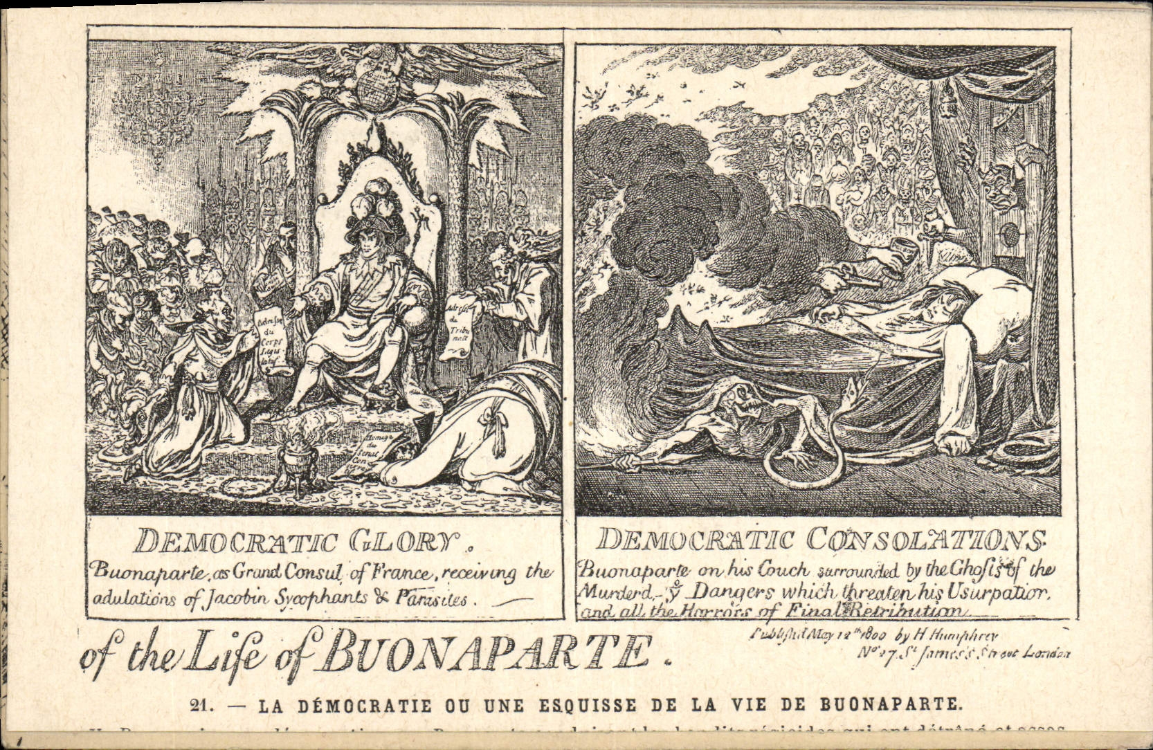 CPA Napoleon 1er la democratie ou une esquisse de la vie de Buonaparte