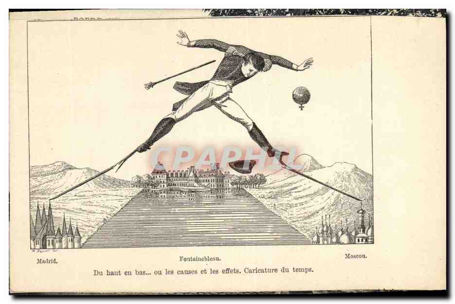 CPA Napoleon 1er Fontainebleau Du haut en bas ou les causes et les effets