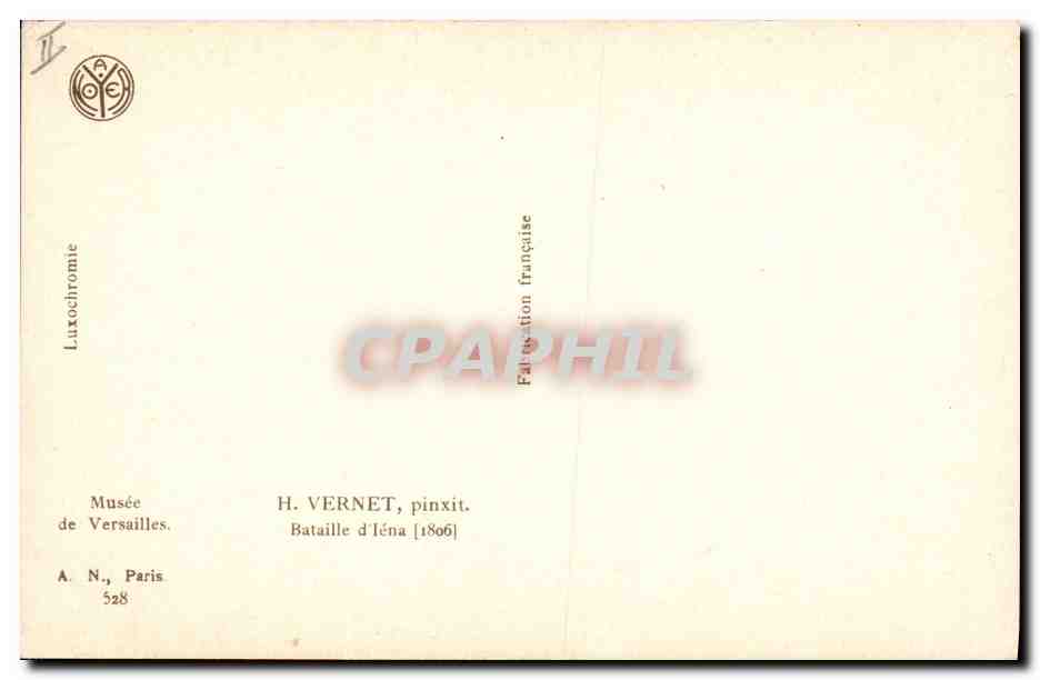 CPA Napoleon 1er Musee de Versailles Vernet Bataille d'Iena  — Rückseite