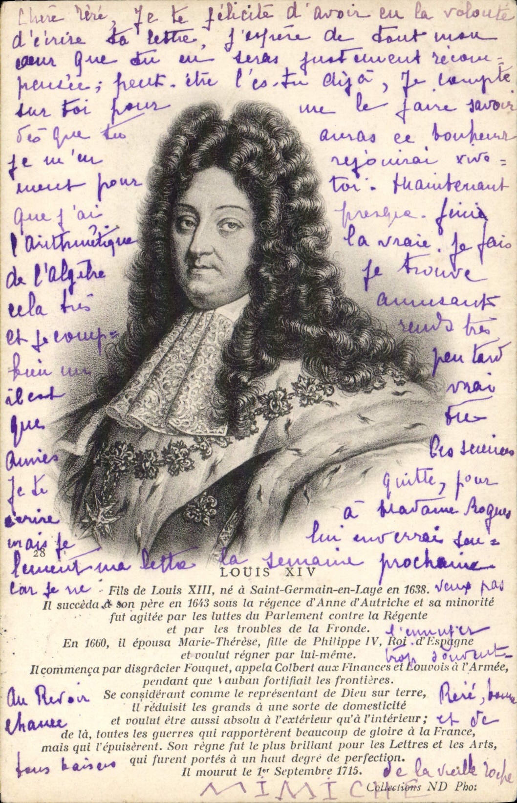 CPA louis XIV Roi de France