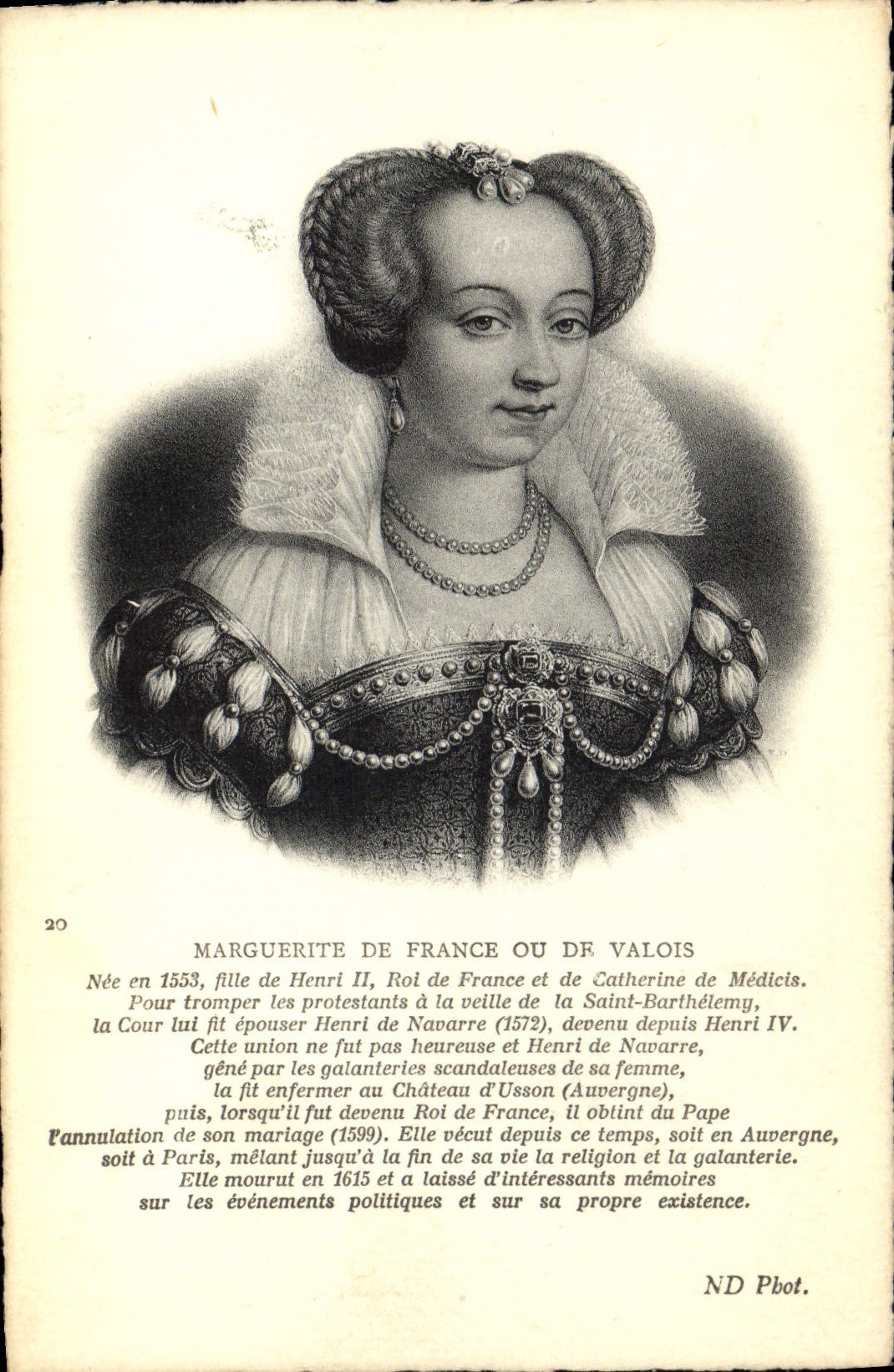 CPA Marguerite de France ou de Valois