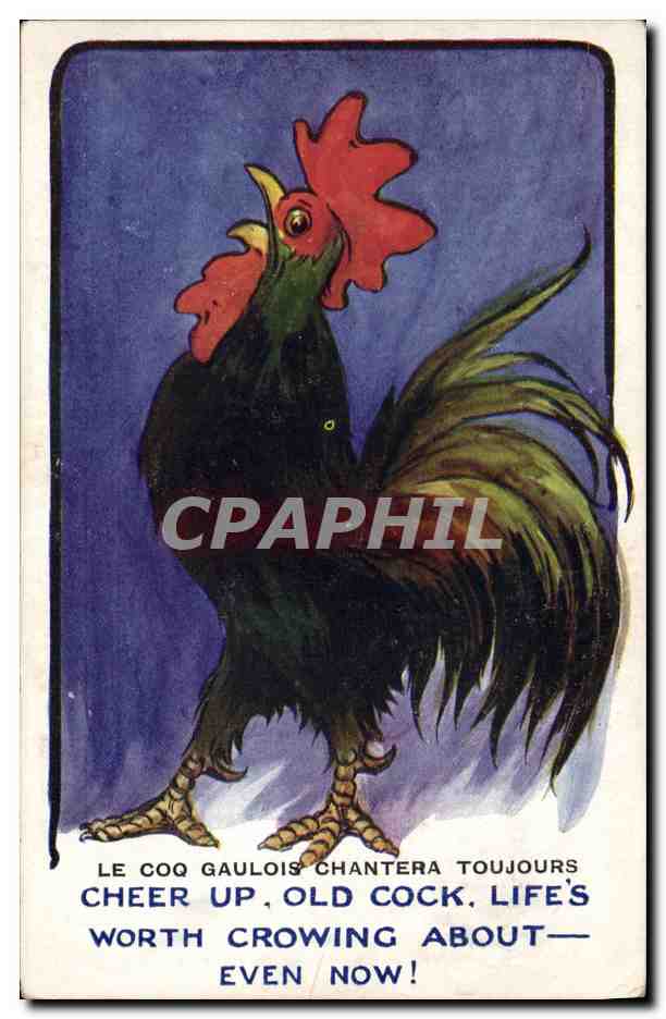Coq Gaulois chantera toujours — Cheer up, old cock. Life's worth crowing about— even now! — Inter-Art Co., Red Lion Square, London. No 181.