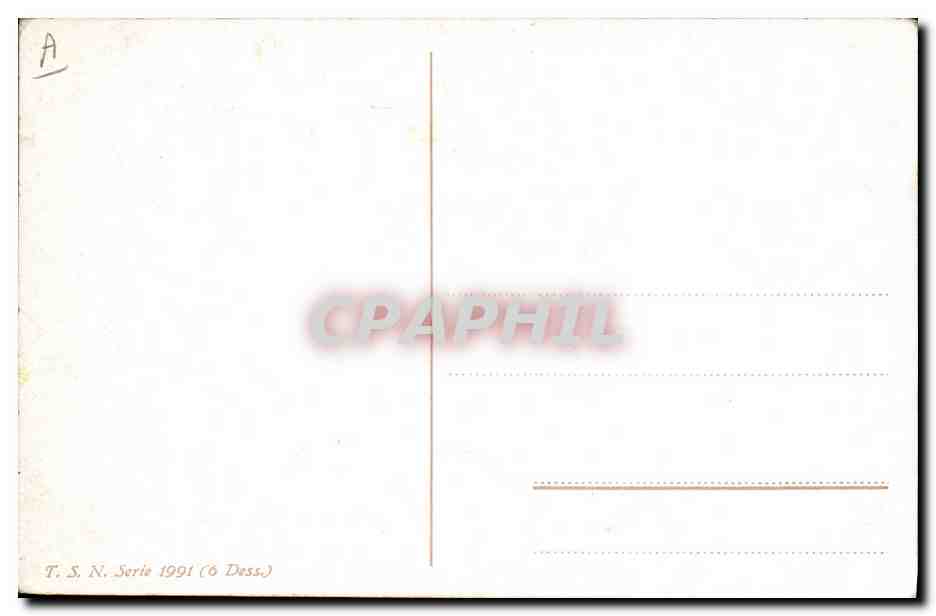 Poules et poussins dans un enclos — série 1991 (6 Dess.) — T.S.N. — Reverso