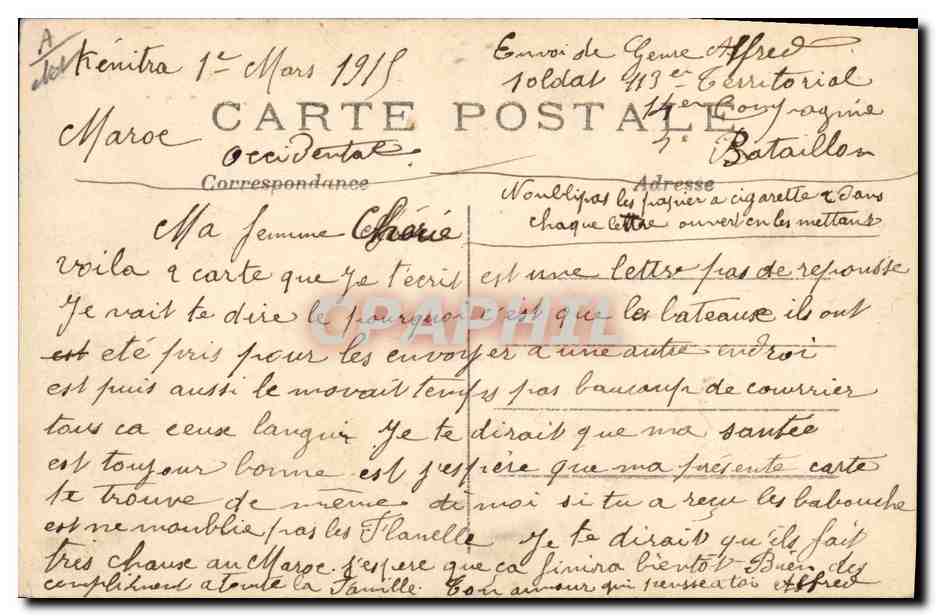 CPA Militaria Goumiers ramenant des prisonniers allemands de Dixmude a Furnes — Rückseite