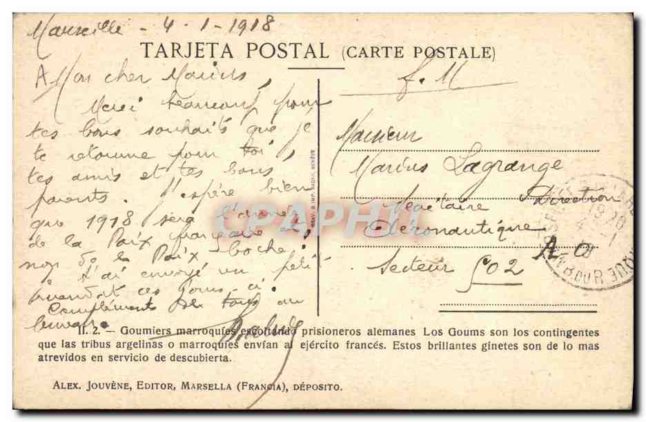 CPA Militaria Goumiers marocains — Rückseite