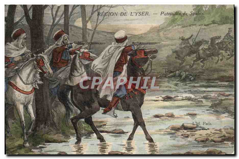 CPA Militaria Region de l'Yser Patrouille de Spahis
