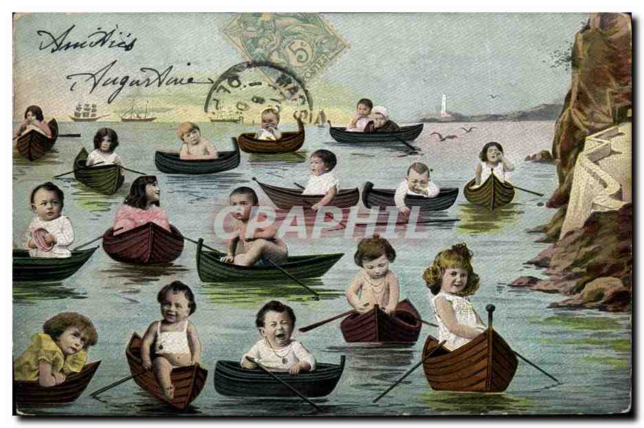 Enfants en barques — Agadir — éditeur inconnu, série 303