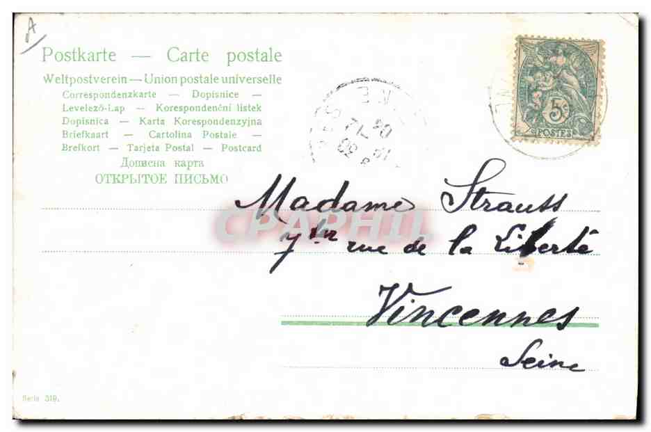 CPA Fantaisie Enfants Bebes Coq — Rückseite