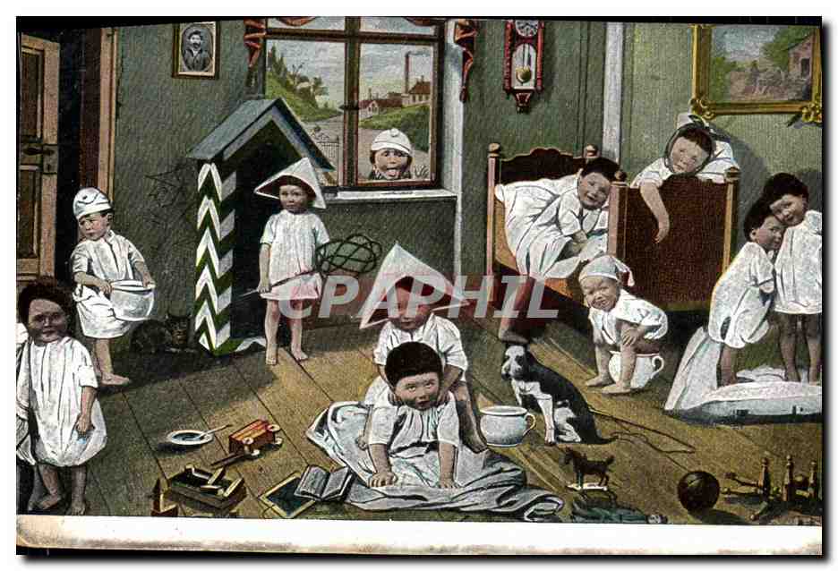 Kinderen die in een kamer spelen — serie 152 — Weltpostverein