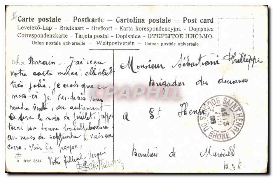 CPA Fantaisie Enfants Bebes Cigogne — Rückseite