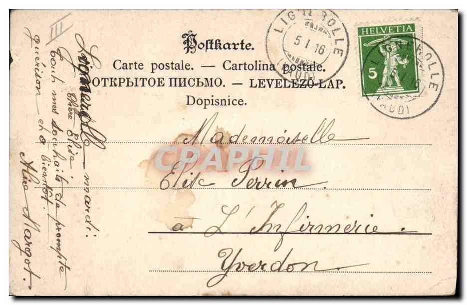 Tarjeta postal antigua Fantasía Niños Bebés Piscina — Reverso