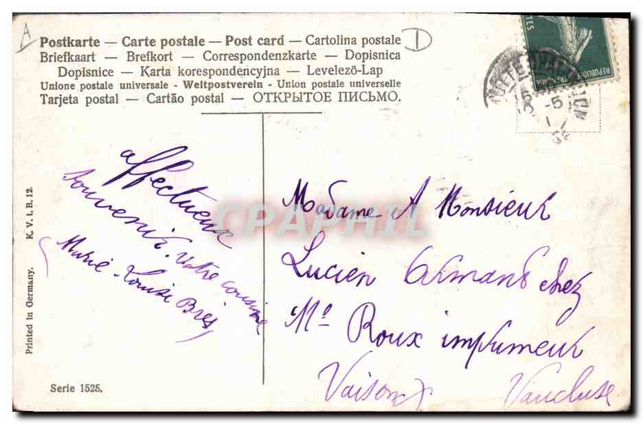 CPA Fantaisie Enfants Bebes Caleche Dragon Renne — Rückseite