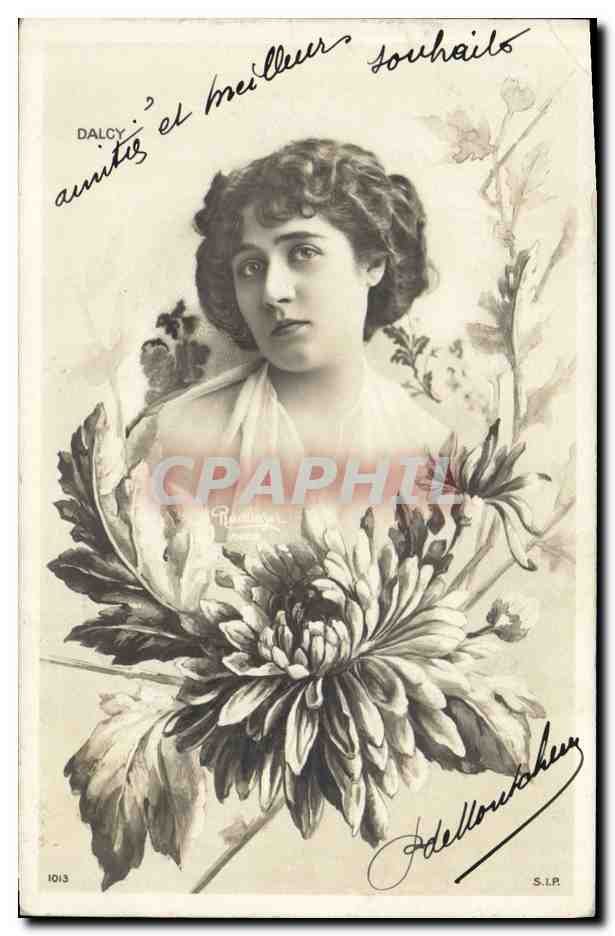 Jeune femme — portrait avec chrysanthème — éditeur S.I.P. n° 1013