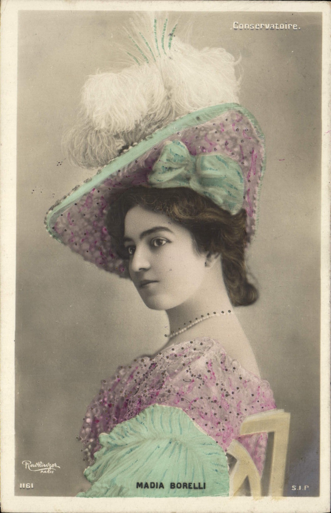 Madia Borelli — Portrait in theatrical costume — Roublanger, Paris, no. 1161