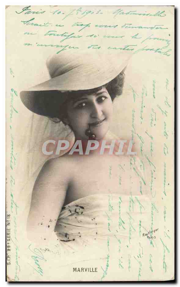 Femme en chapeau — Paris — S.I.P. 28e Série N°18 — Marville