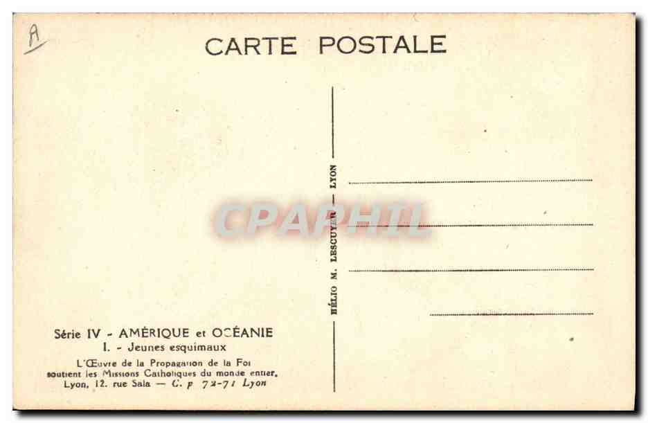 CPA Polaire Jeunes Equimaux  — Rückseite