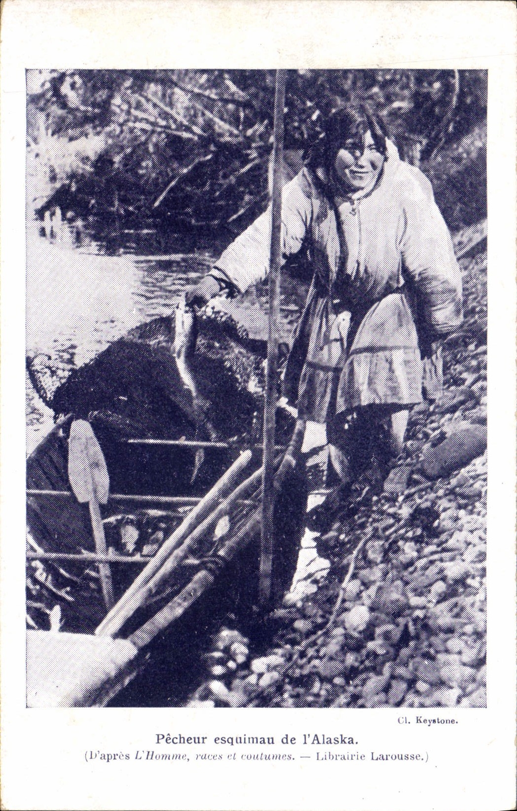 CPA Polaire Pecheur esquimau de l'Alaska 