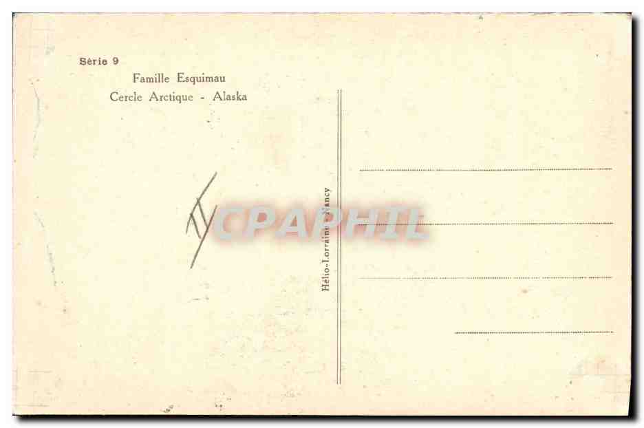 CPA Polaire Famille Esquimau Cercle Arctique Alaska — Rückseite