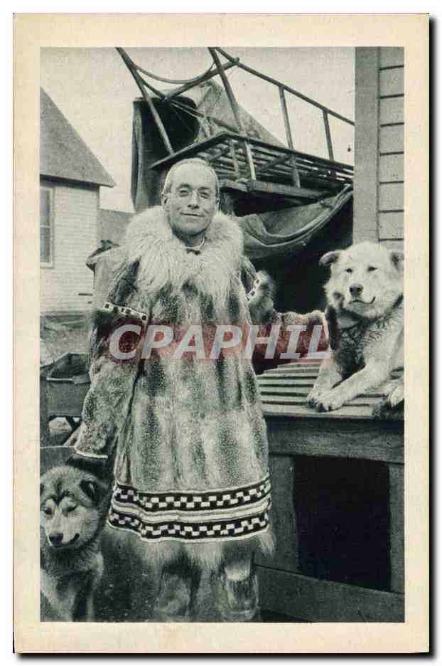 CPA Polaire Sa grandeur Monseigneur Crimont Eveque d'Alaska Chiens