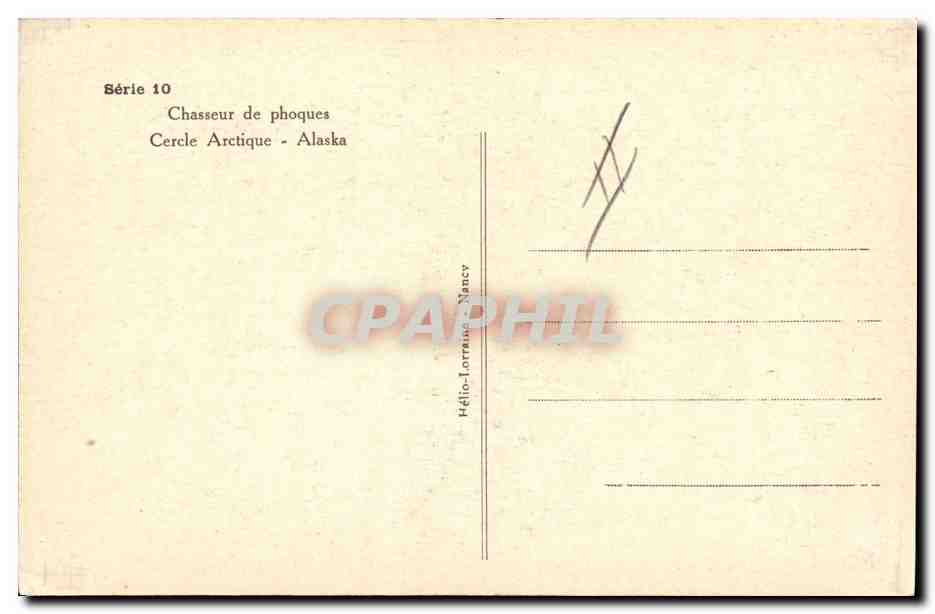 CPA Polaire Chasseur de phoques Cercle arctique Alaska — Rückseite